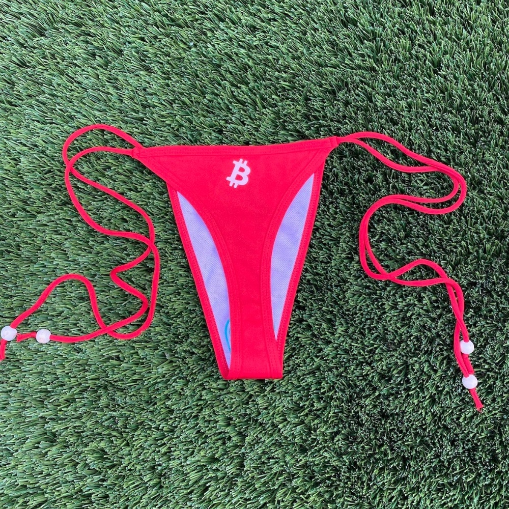 The Original Bitcoin Thong Bikini in Red - Picture 10 of 14